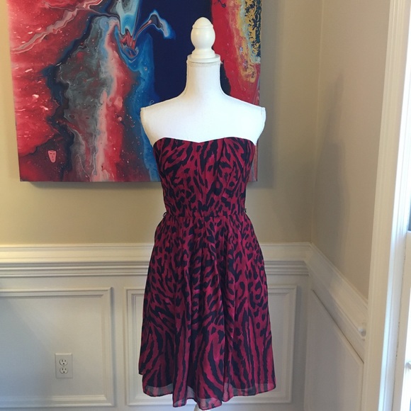 red and black animal print dress